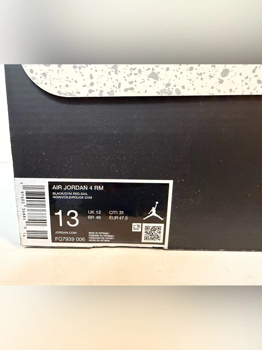 NIB Nike Air Jordan 4 RM Black & Sail Shoes Sneakers Mens Size 13 FQ7939-006